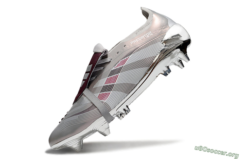 Adidas Predator 25 Elite Foldover Tongue SG Football Boots - Silver/White/Red 5