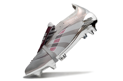 Adidas Predator 25 Elite Foldover Tongue SG Football Boots - Silver/White/Red