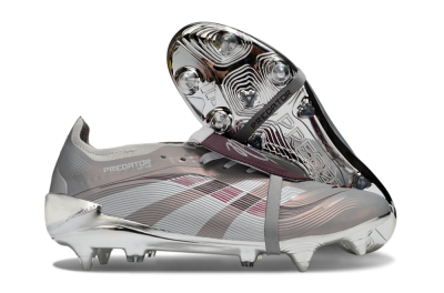 Adidas Predator 25 Elite Foldover Tongue SG Football Boots - Silver/White/Red