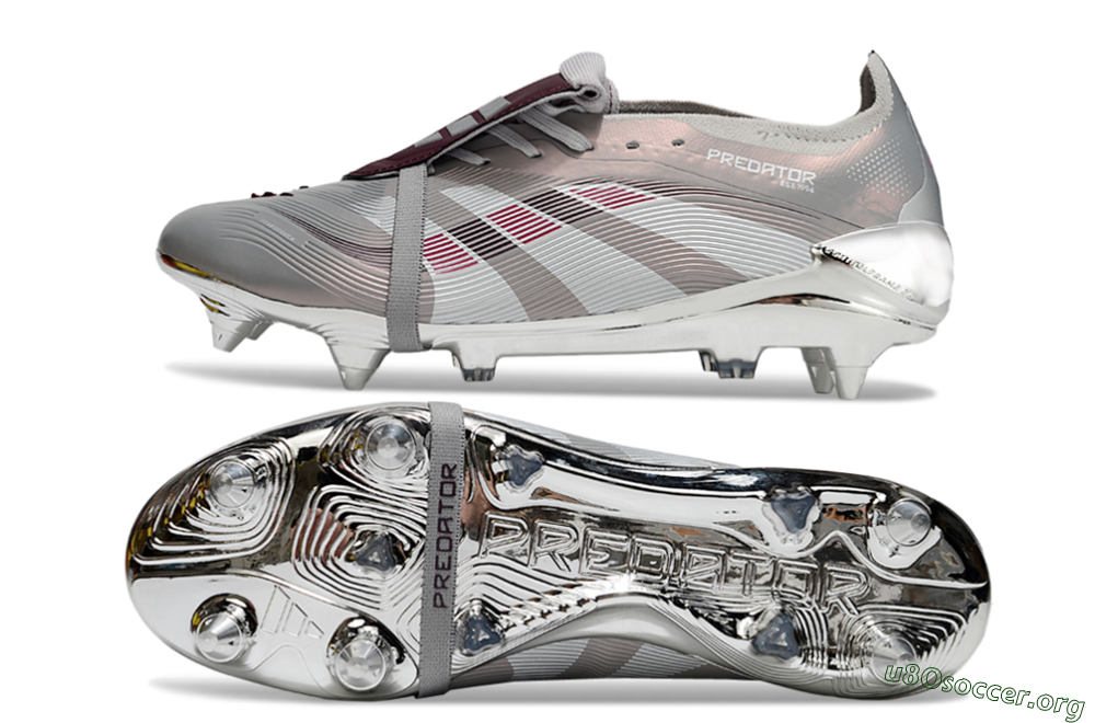 Adidas Predator 25 Elite Foldover Tongue SG Football Boots - Silver/White/Red 1