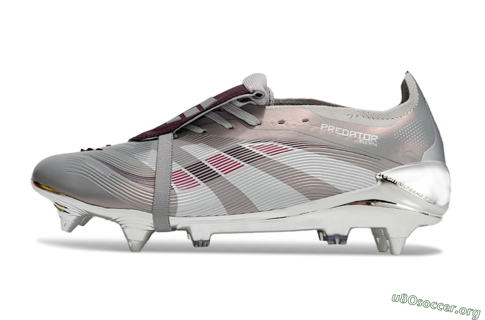 Adidas Predator 25 Elite Foldover Tongue SG Football Boots - Silver/White/Red 3
