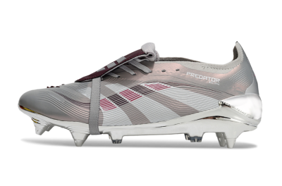 Adidas Predator 25 Elite Foldover Tongue SG Football Boots - Silver/White/Red