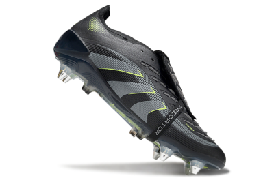 Adidas Predator 25 Elite Foldover Tongue SG Football Boots - Black/Grey/Yellow