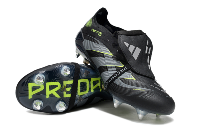 Adidas Predator 25 Elite Foldover Tongue SG Football Boots - Black/Grey/Yellow