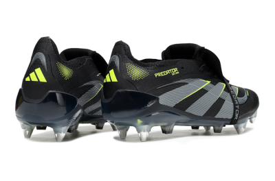 Adidas Predator 25 Elite Foldover Tongue SG Football Boots - Black/Grey/Yellow