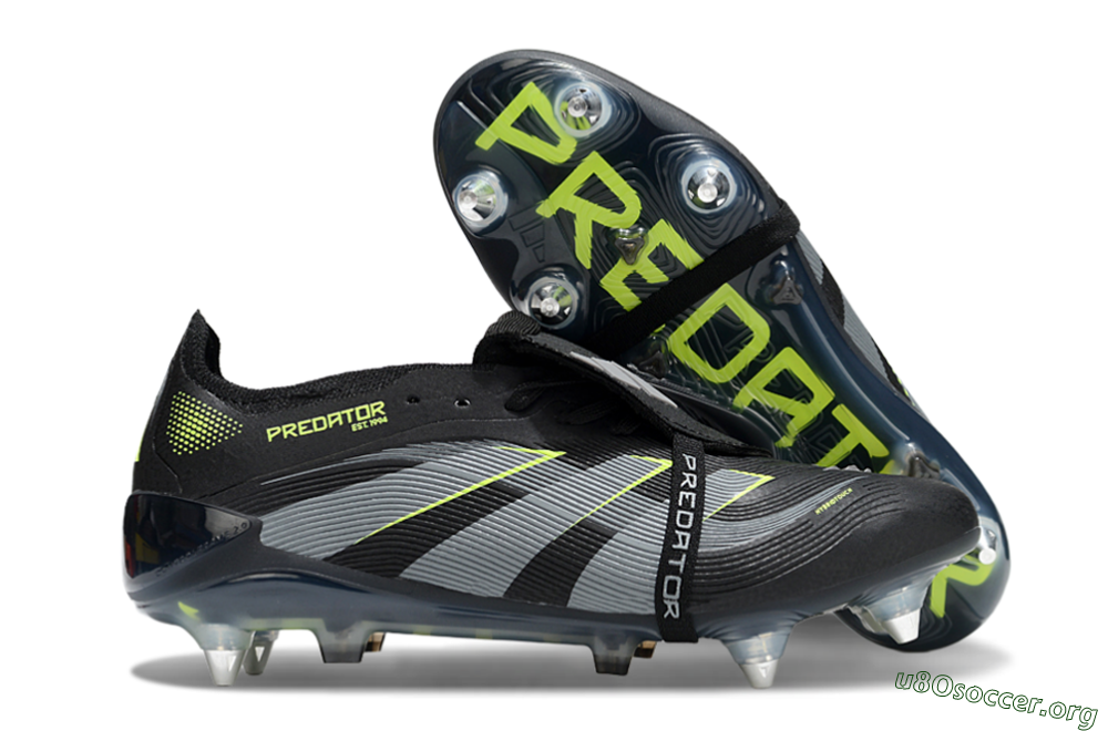 Adidas Predator 25 Elite Foldover Tongue SG Football Boots - Black/Grey/Yellow 2