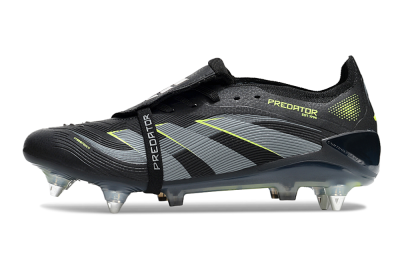 Adidas Predator 25 Elite Foldover Tongue SG Football Boots - Black/Grey/Yellow
