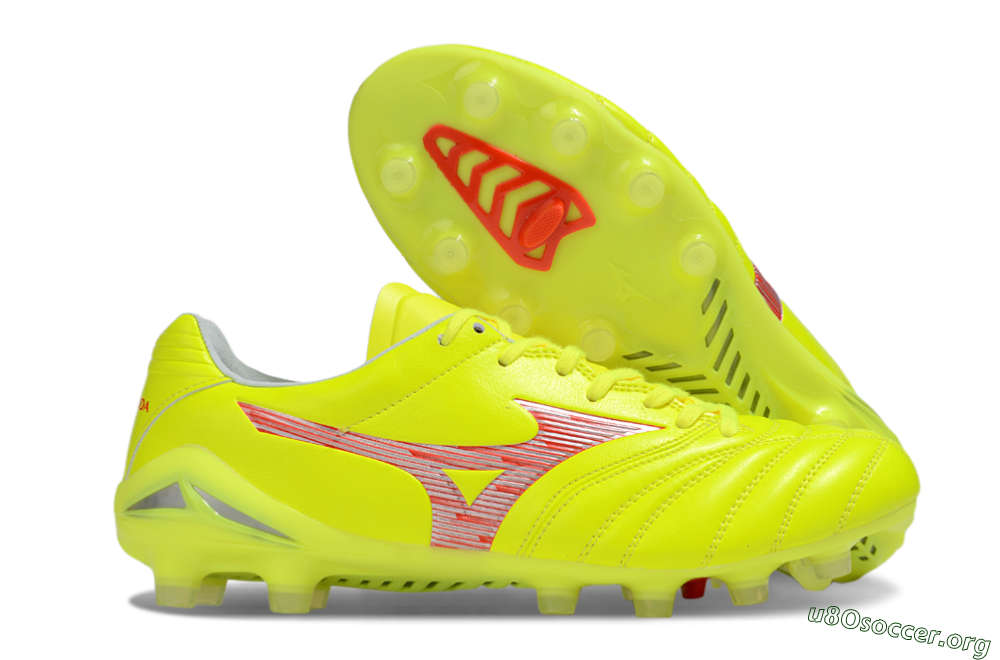 Mizuno Morelia Neo 4 FG Football Boots - Yellow/Red/White 2