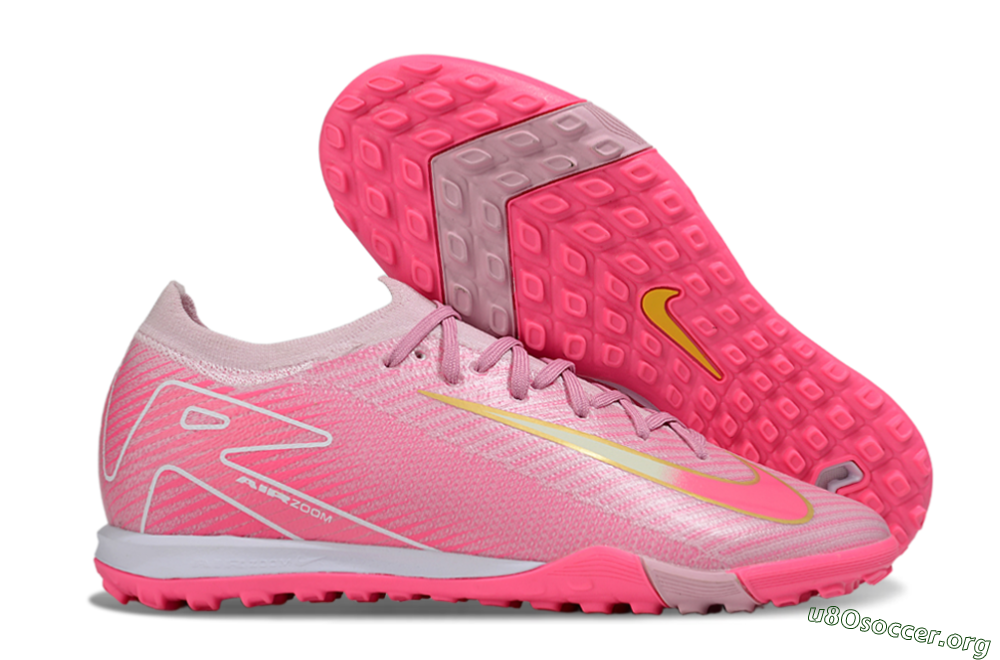 Nike Air Zoom Mercurial Vapor 16 Elite TF Football Shoes - Pink/Gold/White 2