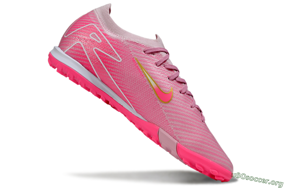 Nike Air Zoom Mercurial Vapor 16 Elite TF Football Shoes - Pink/Gold/White 4
