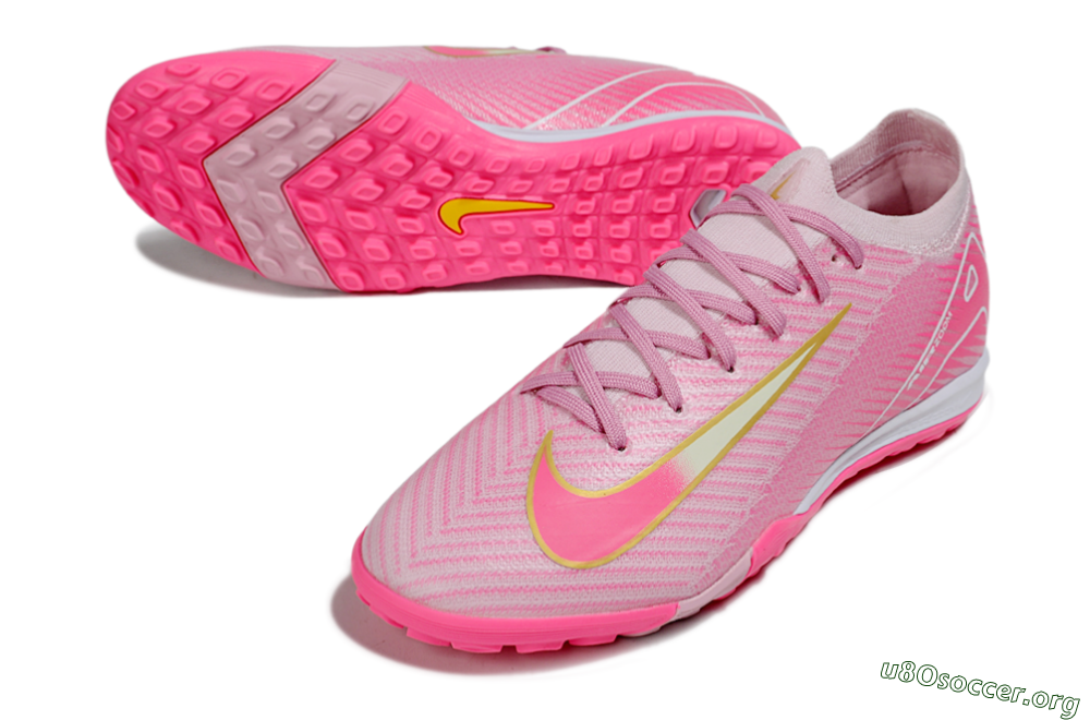 Nike Air Zoom Mercurial Vapor 16 Elite TF Football Shoes - Pink/Gold/White 0