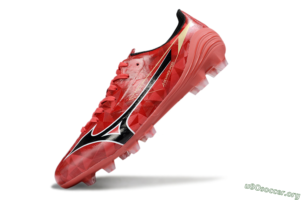 Mizuno Morelia Alpha Beta FG Football Boots - Red/Black/White 5