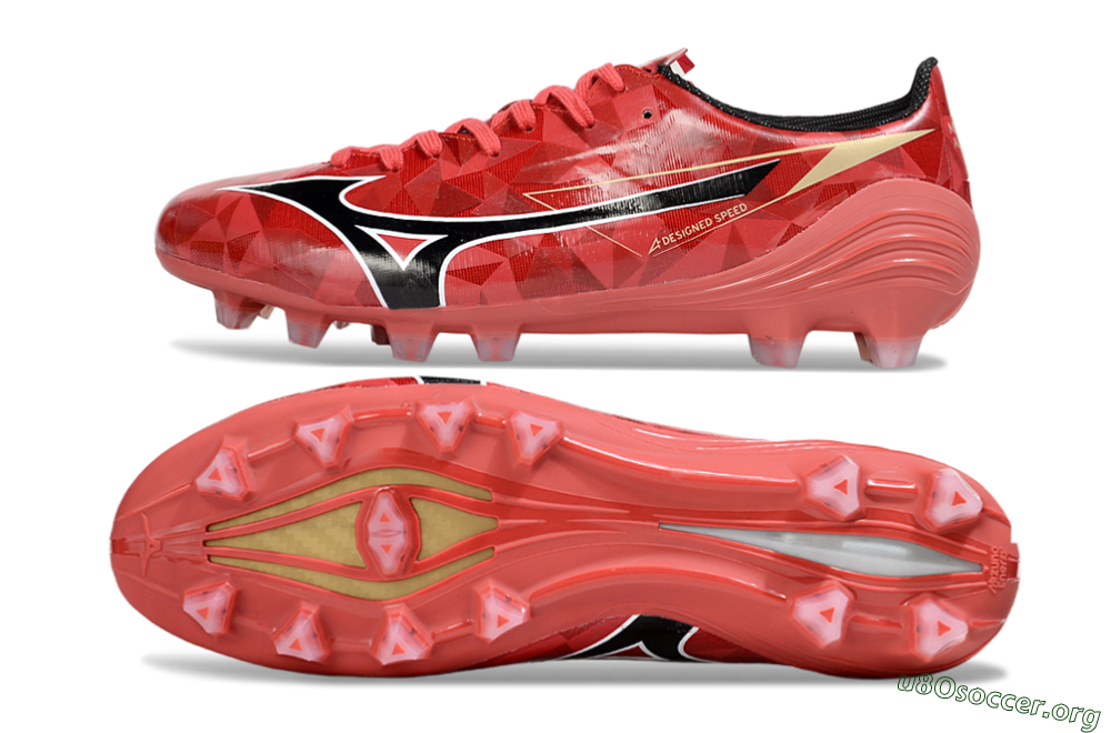 Mizuno Morelia Alpha Beta FG Football Boots - Red/Black/White 1