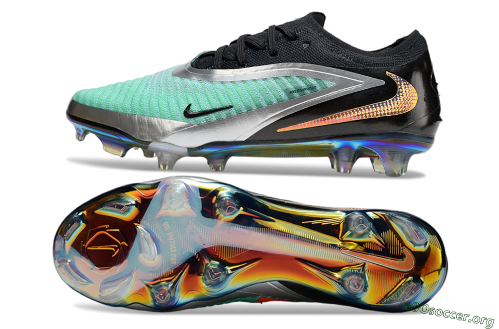 Nike Phantom 6 Low Elite FG Football Boots - Black/Jade/Silver 1