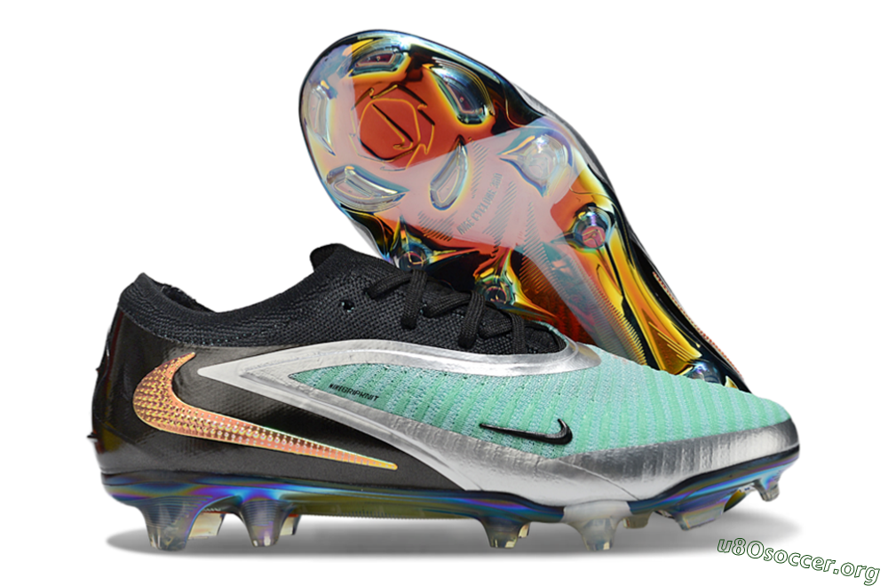 Nike Phantom 6 Low Elite FG Football Boots - Black/Jade/Silver 2