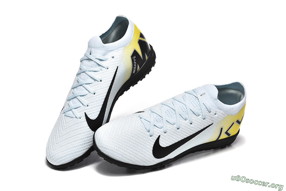 Nike Air Zoom Mercurial Vapor 16 Elite TF Football Shoes - White/Black/Yellow 6