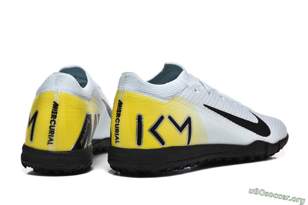 Nike Air Zoom Mercurial Vapor 16 Elite TF Football Shoes - White/Black/Yellow 9