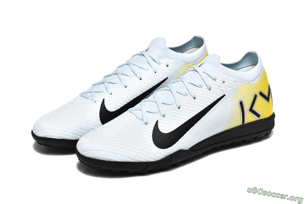 Nike Air Zoom Mercurial Vapor 16 Elite TF Football Shoes - White/Black/Yellow 5