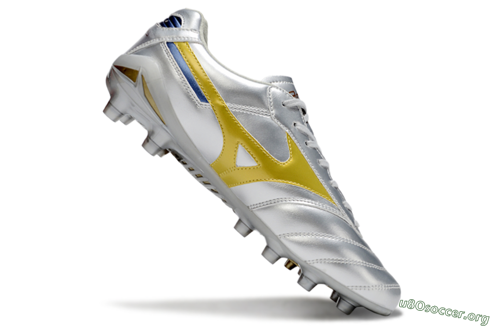 Mizuno Morelia Neo 4 FG Football Boots - Silver/Gold/Blue 4