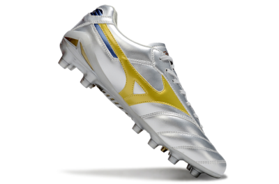 Mizuno Morelia Neo 4 FG Football Boots - Silver/Gold/Blue