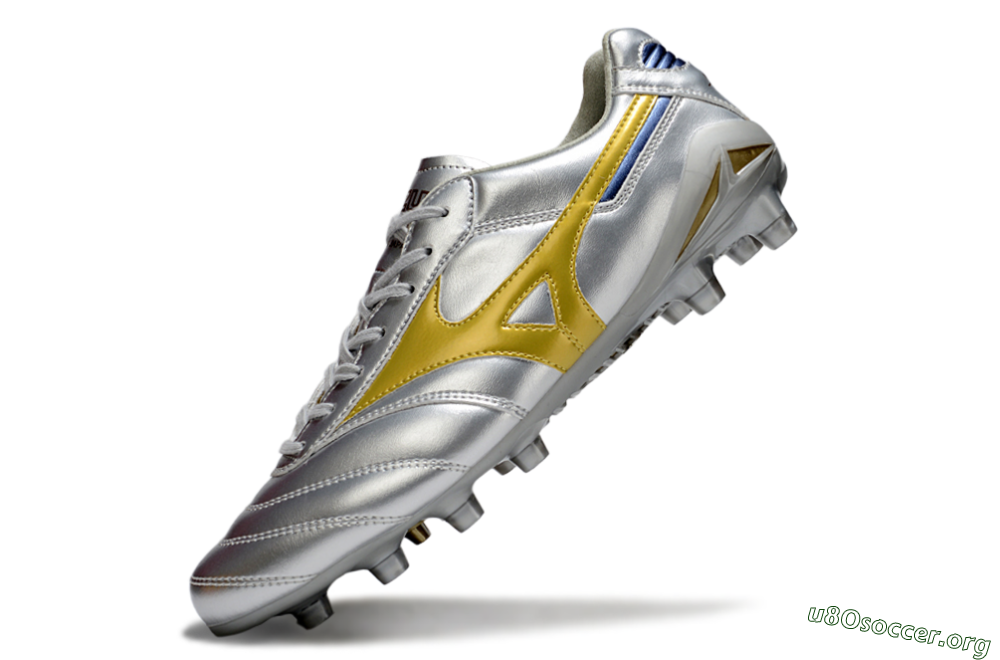 Mizuno Morelia Neo 4 FG Football Boots - Silver/Gold/Blue 5