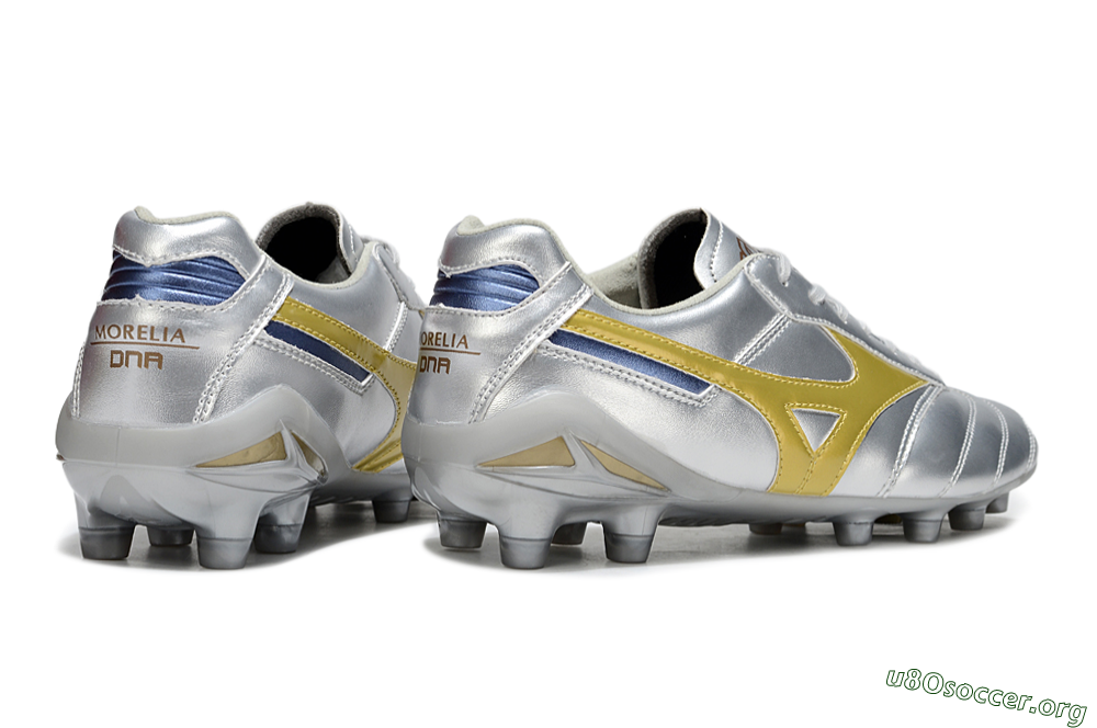 Mizuno Morelia Neo 4 FG Football Boots - Silver/Gold/Blue 6