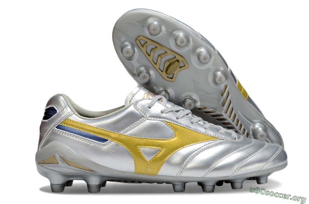 Mizuno Morelia Neo 4 FG Football Boots - Silver/Gold/Blue 2