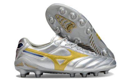 Mizuno Morelia Neo 4 FG Football Boots - Silver/Gold/Blue