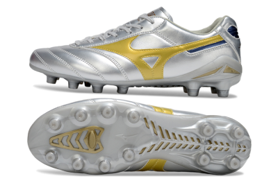 Mizuno Morelia Neo 4 FG Football Boots - Silver/Gold/Blue