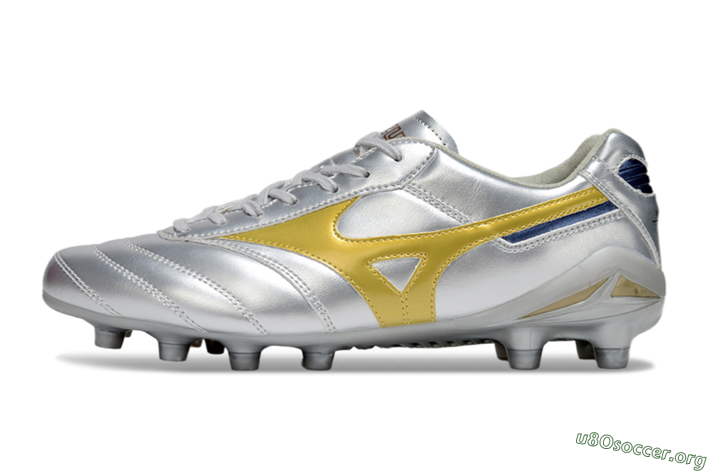 Mizuno Morelia Neo 4 FG Football Boots - Silver/Gold/Blue 3