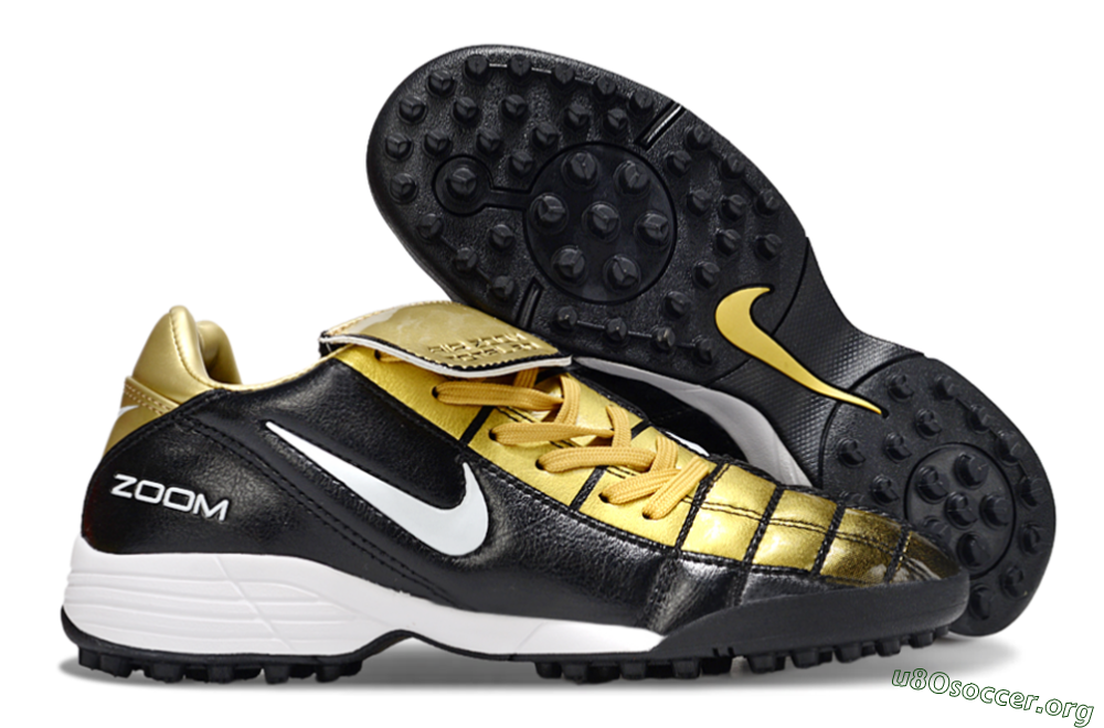 Nike Air Zoom Total 90 III TF Football Shoes - Black/Gold/White 2
