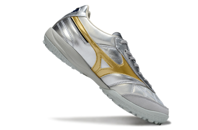 Mizuno Morelia Neo 4 TF Football Shoes - Silver/Gold/Black