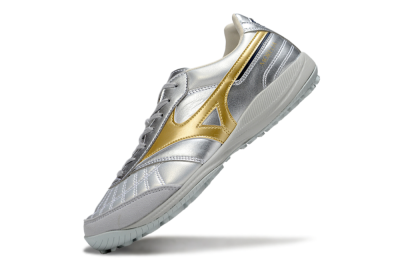 Mizuno Morelia Neo 4 TF Football Shoes - Silver/Gold/Black