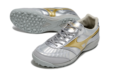 Mizuno Morelia Neo 4 TF Football Shoes - Silver/Gold/Black