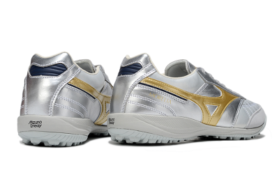 Mizuno Morelia Neo 4 TF Football Shoes - Silver/Gold/Black