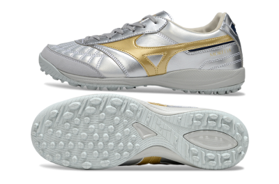 Mizuno Morelia Neo 4 TF Football Shoes - Silver/Gold/Black