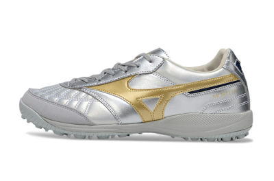 Mizuno Morelia Neo 4 TF Football Shoes - Silver/Gold/Black