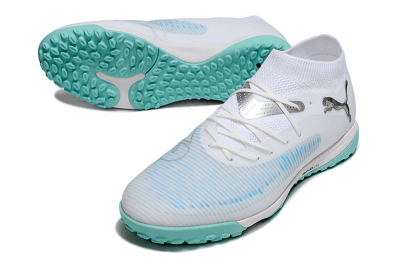 Puma Future 8 Ultimate TF Football Shoes - White/Silver/Blue