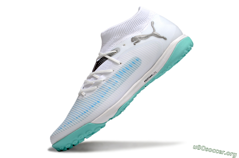 Puma Future 8 Ultimate TF Football Shoes - White/Silver/Blue 5
