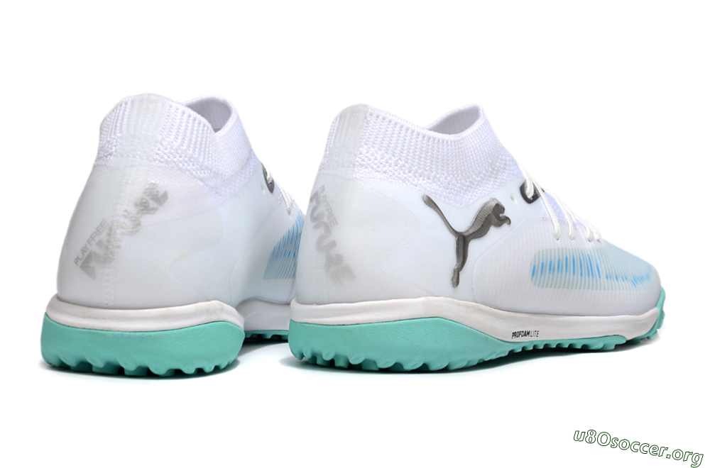 Puma Future 8 Ultimate TF Football Shoes - White/Silver/Blue 6