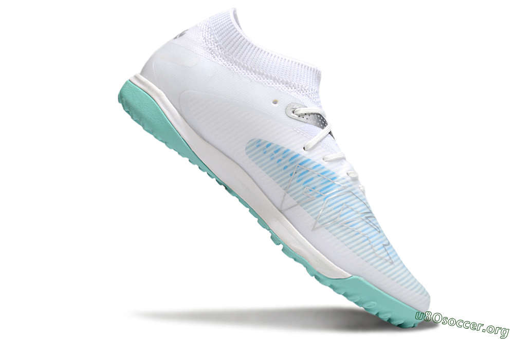 Puma Future 8 Ultimate TF Football Shoes - White/Silver/Blue 4