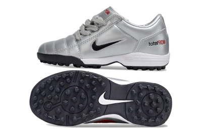 Nike Total 90 III TF Football Shoes - Silver/Black/White