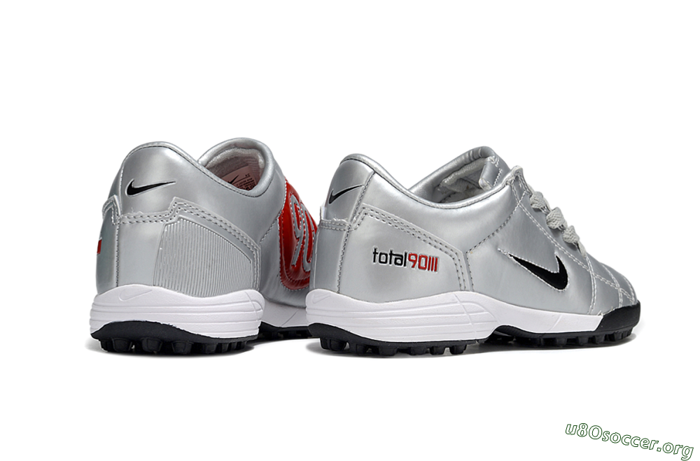 Nike Total 90 III TF Football Shoes - Silver/Black/White 6