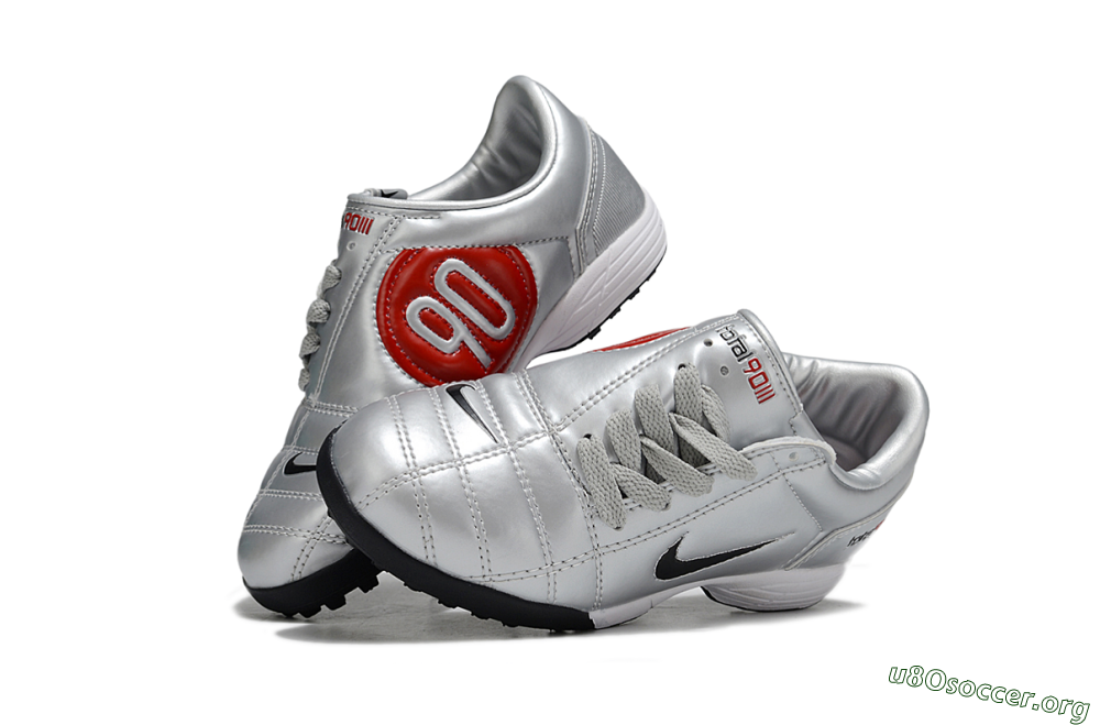 Nike Total 90 III TF Football Shoes - Silver/Black/White 3