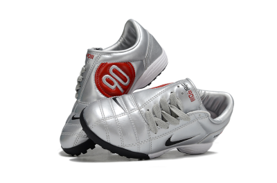 Nike Total 90 III TF Football Shoes - Silver/Black/White