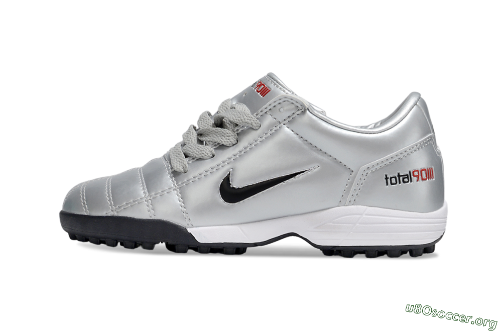 Nike Total 90 III TF Football Shoes - Silver/Black/White 2