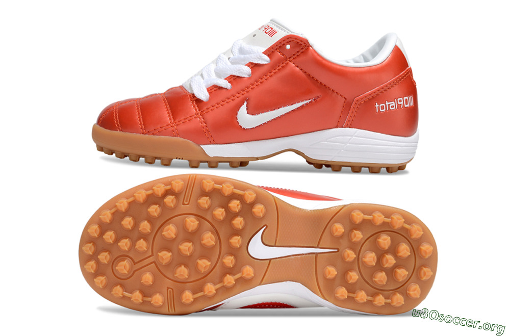 Nike Total 90 III TF Football Shoes - Red/White/Brown 1