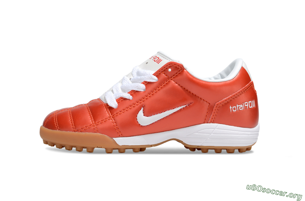Nike Total 90 III TF Football Shoes - Red/White/Brown 2
