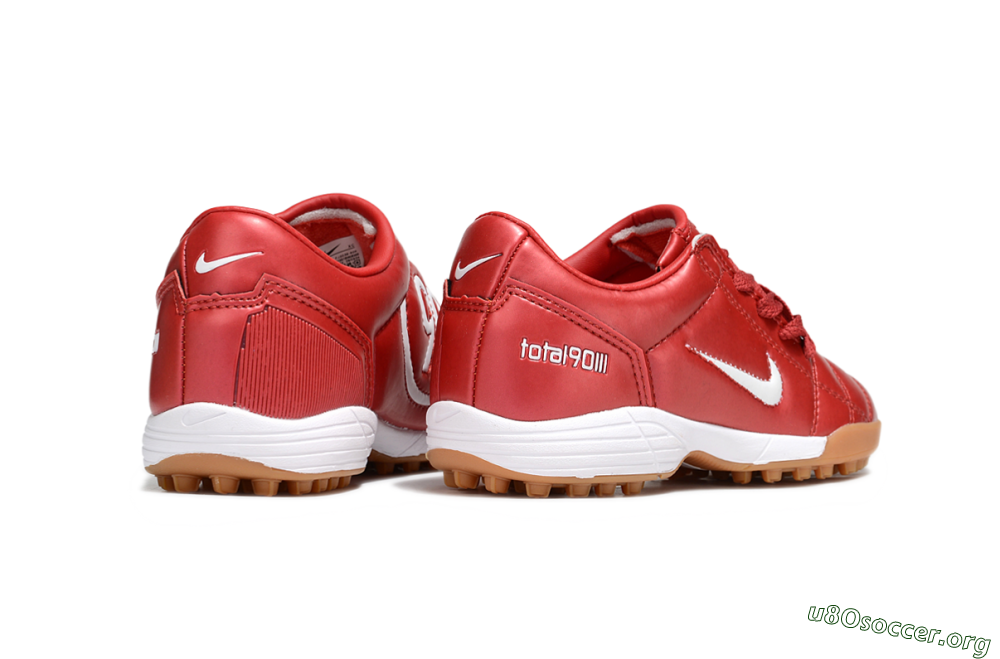 Nike Total 90 III TF Football Shoes - Red/White/Brown 6