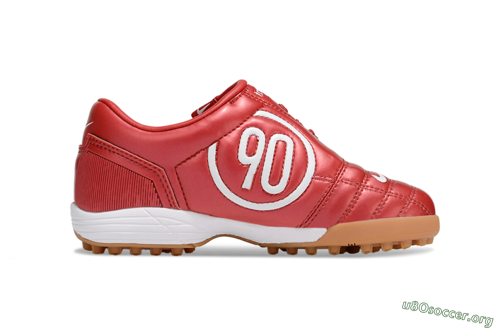 Nike Total 90 III TF Football Shoes - Red/White/Brown 5